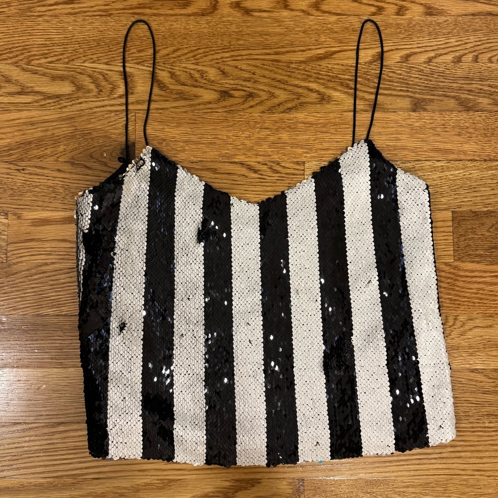 Zara Sequin Spaghetti Top